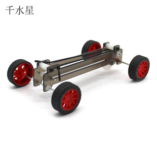 齿轮传动拉力小车DIY科技小制作 橡皮筋小车2号 弹性动力科学实验