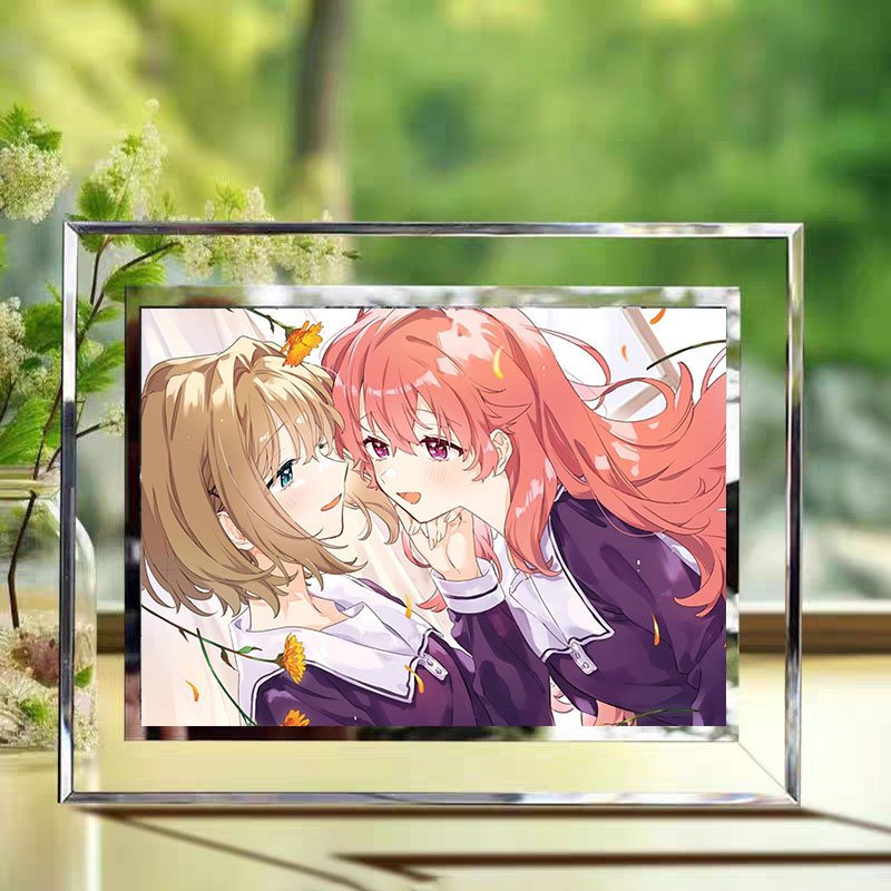 与你相恋到生命尽头水晶相框摆件装饰礼物纯爱百合少女漫画立牌