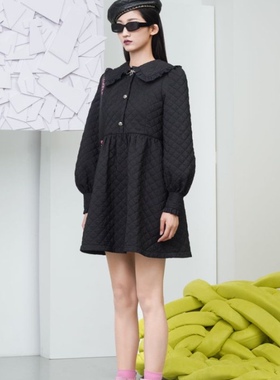 【昕怡粉丝专享】UNIDES-X UX 冬季娃娃领日常长袖连衣裙