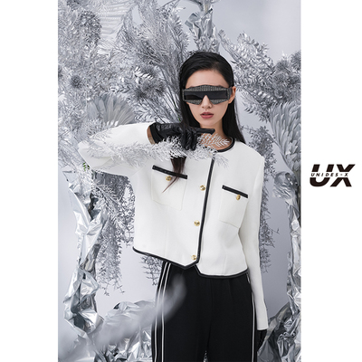 UNIDES-X UXUX秋冬新款白色小香风圆领