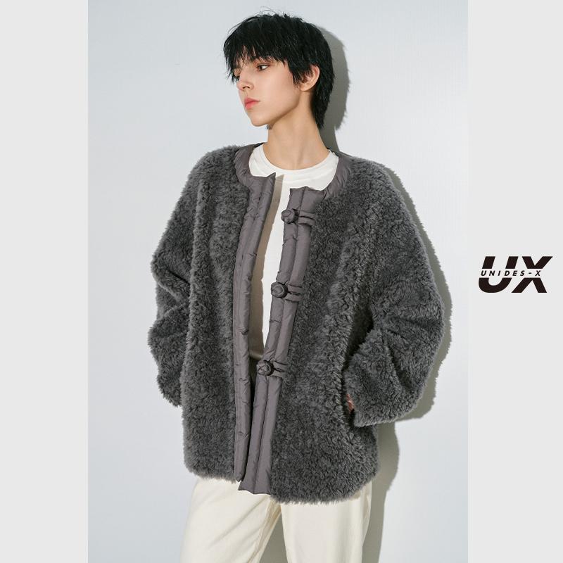UX2024冬季新款深灰色长款外套