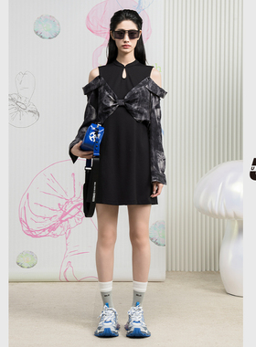 UNIDESXUX新款立领假两件连衣裙DK304004A590