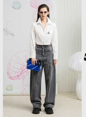 【呼呼专享】UNIDESXUX新款截短衬衫DK321002A151