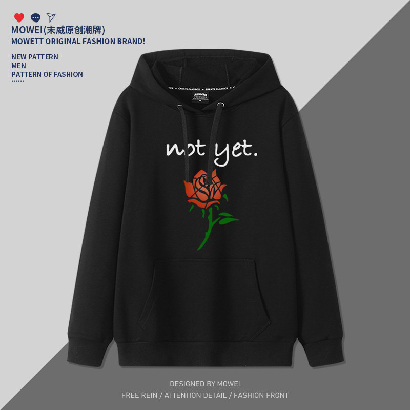 罗斯卫衣男1号玫瑰纪念美式篮球衣ins潮退役休闲宽松纯棉连帽上衣