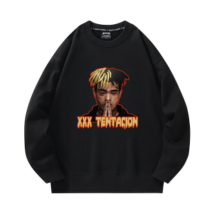 xxxtentacion卫衣男美式嘻哈hiphop潮牌圆领上衣冬季加绒情侣外套