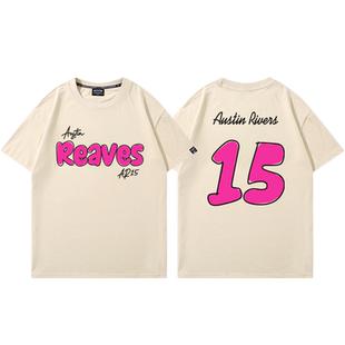 湖人队里弗斯手绘印花15号篮球衣美式休闲t恤男运动训练短袖夏季