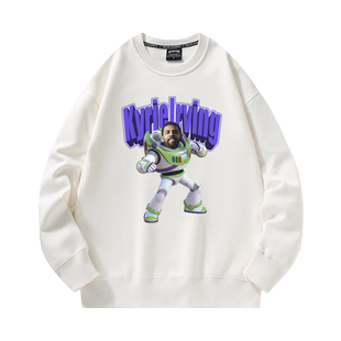 欧文巴斯光年卫衣男美式复古ins潮流圆领德鲁大叔篮球运动外套秋