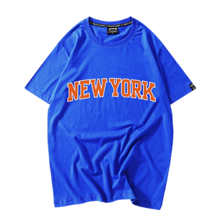 尼克斯罗斯同款t恤男玫瑰美式复古短袖篮球运动宽松休闲退役半袖