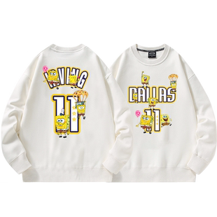 独行侠11号欧文圆领卫衣男德鲁大叔美式篮球训练宽松秋冬加绒外套