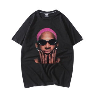 Rodman大虫罗德曼T恤男士美式街头嘻哈oversize高街潮牌短袖夏季