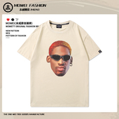 Dennis 夏季 Rodman罗德曼T恤男潮牌美式 街头嘻哈oversize高街短袖