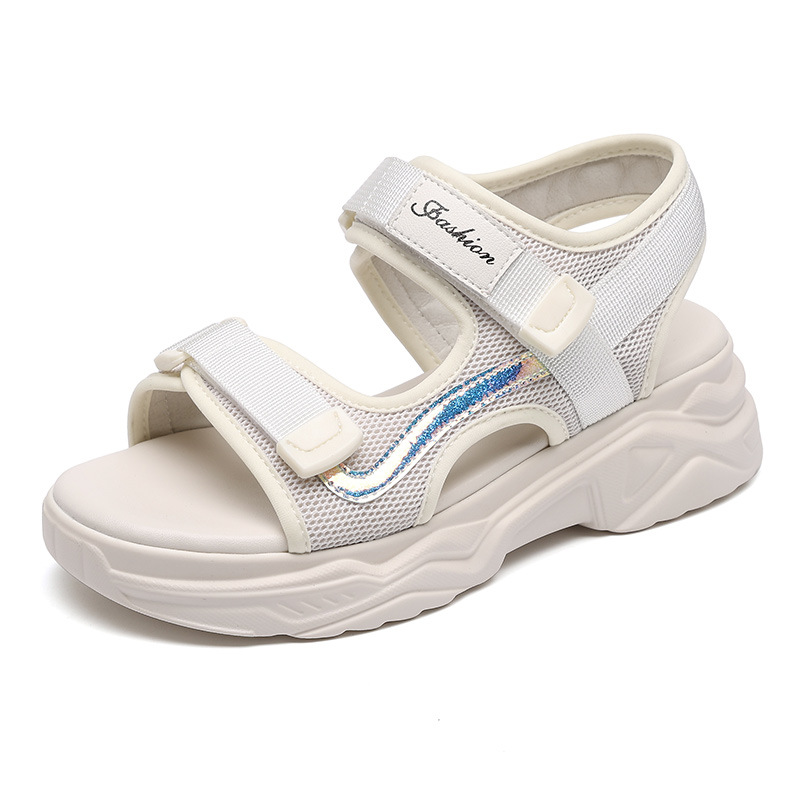 老爹凉鞋女夏季外穿2025新款时尚配裙子厚底松糕鞋运动休闲沙滩鞋