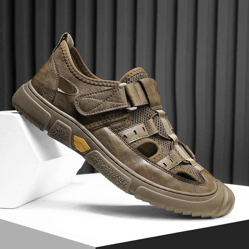 凉鞋男夏季防滑外穿镂空涉水溯溪鞋男士户外运动包头沙滩洞洞潮鞋