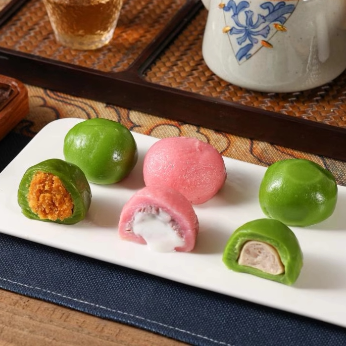 青团蛋黄肉松樱花酸奶粉团子太湖三白糯米团糕点清明果江南特产