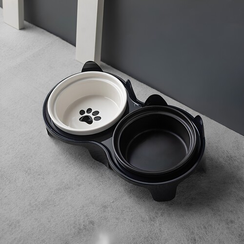 陶瓷猫碗猫食盆防打翻