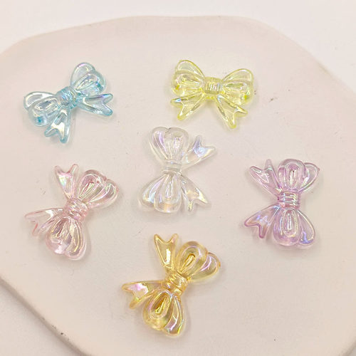 亚克力彩色透明幻彩AB蝴蝶结配件