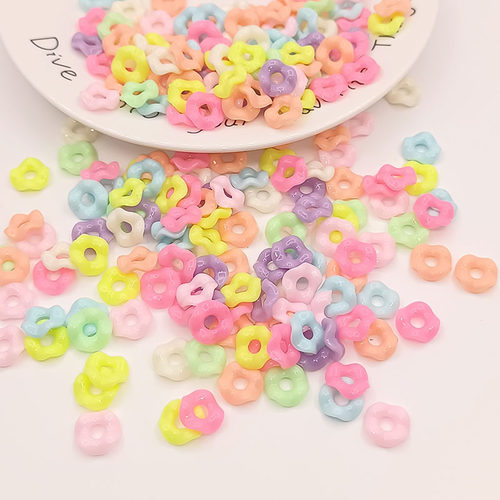 亚克力实色波浪圈珠diy饰品配件