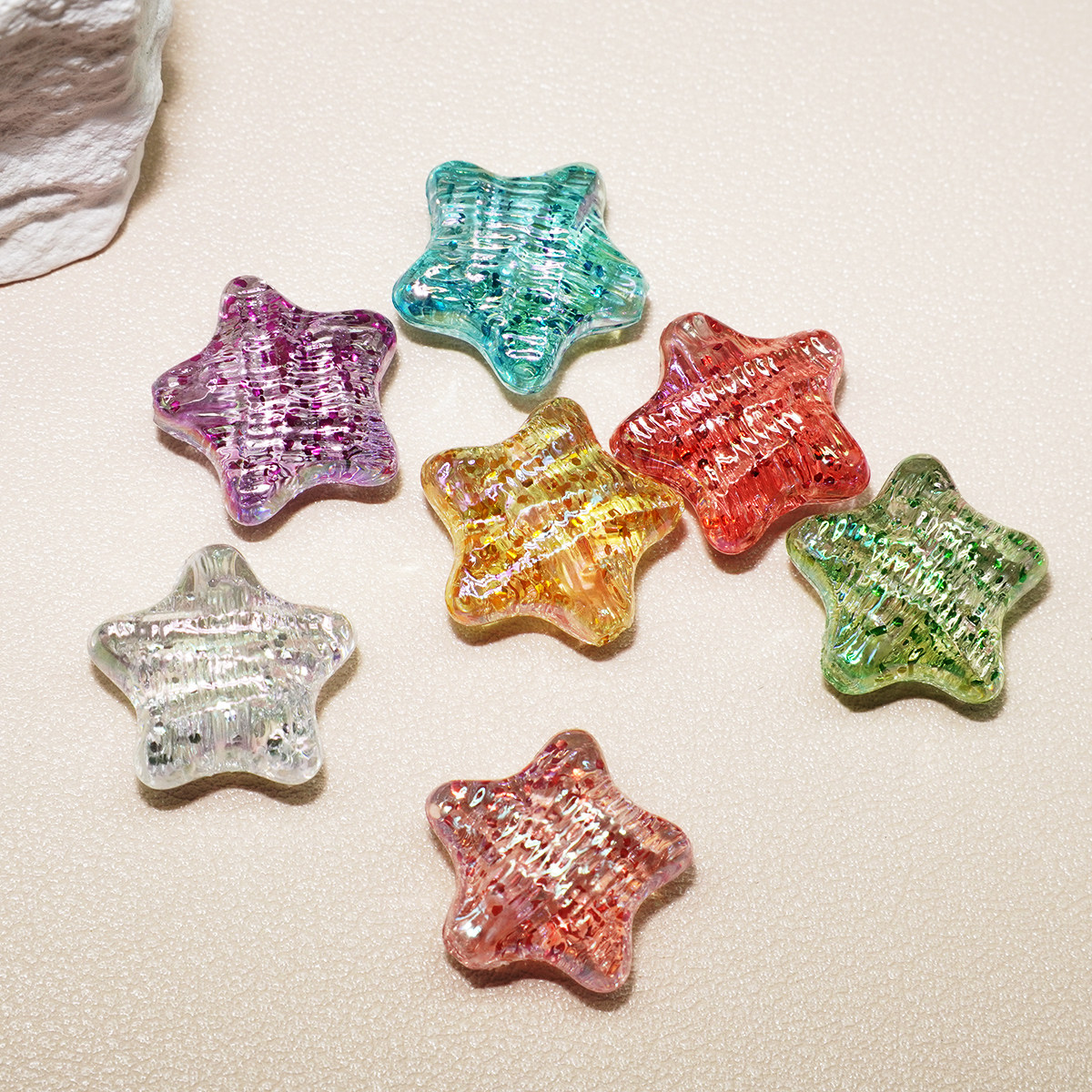 新款uv镀幻彩立体直孔水波纹