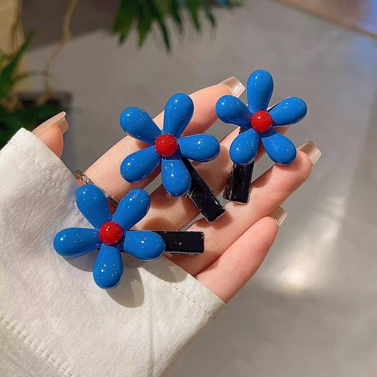 韩版新款彩色太阳花发夹