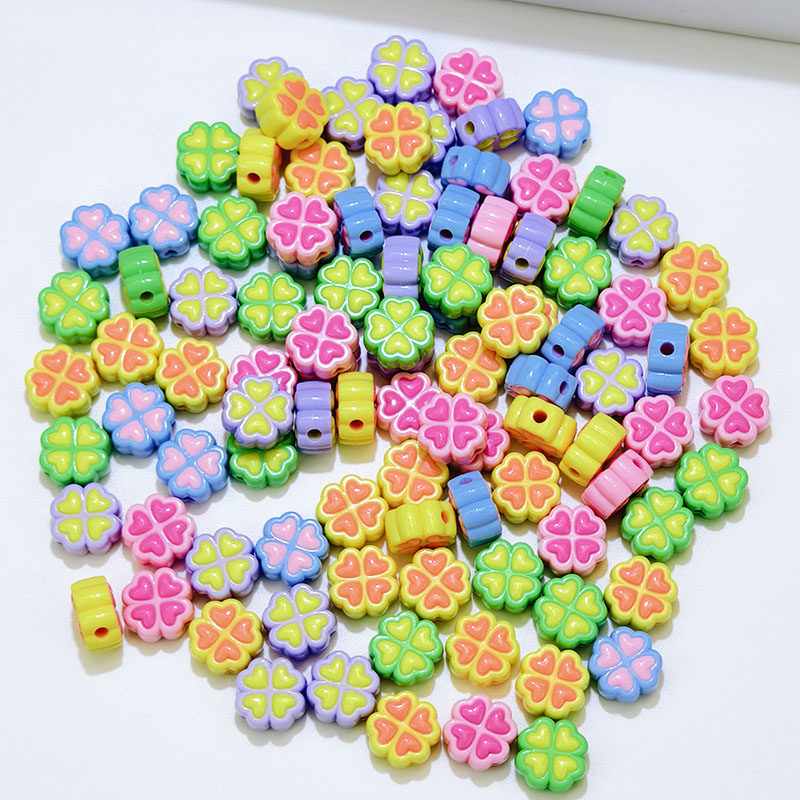 亚克力心形四叶草珠子散珠