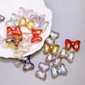 20x28mm电镀UV胖领结蝴蝶结有孔珠子diy手工串珠饰品手链项链饰品