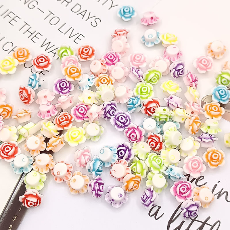 亚克力玫瑰花心珠diy手工串珠