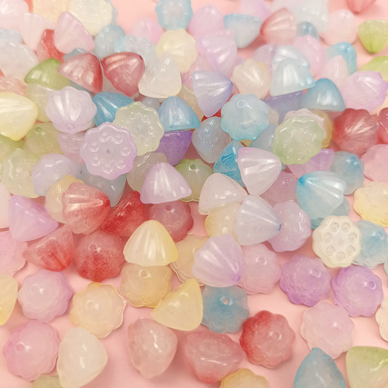 亚克力渐变色莲蓬珠子散珠饰品