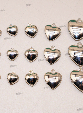 CCB桃心吊坠爱心挂件单吊心形塑料珠子diy项链手链吊坠饰品配件