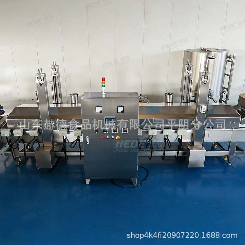 鸡米花油炸机连续式包浆豆腐油炸生产线商用炸牛肉里脊肉油炸机