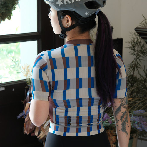 RAFF蓝白条纹短袖公路骑行服