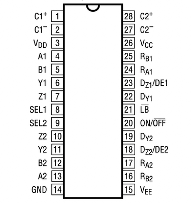 LTC1334CSW 单 5V RS232/RS485 多协议收发器
