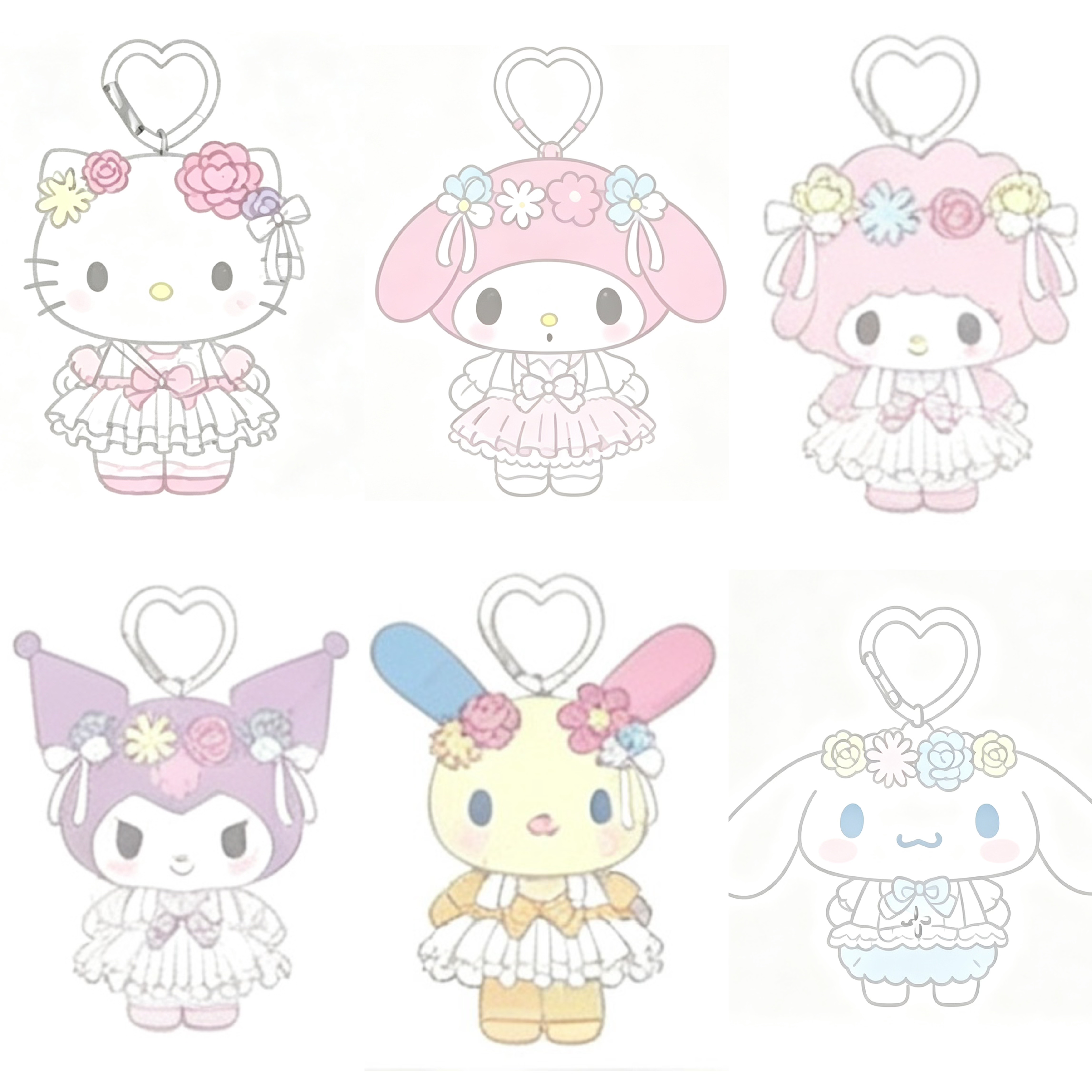 【定金预售】27.2月海外版三丽鸥 花开系列毛绒挂件kitty 美乐蒂图片