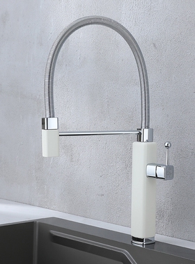 WINMV 万向旋转阳台洗衣池厨房洗白色防溅水菜盆水龙头冷热家用奶