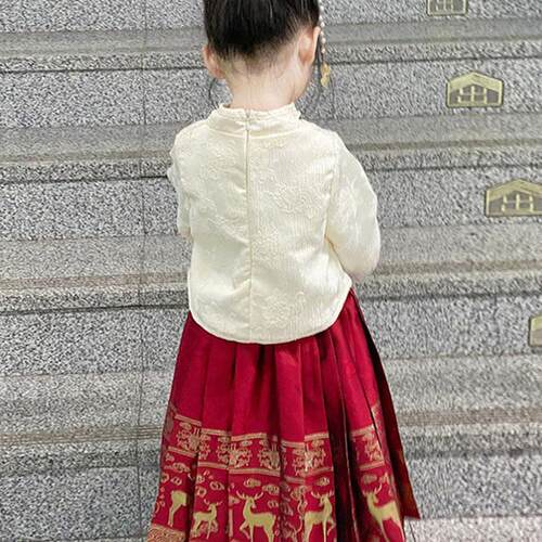 马面裙女童新中式汉服盘扣上衣