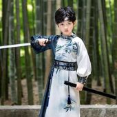 夏款 2024新款 酷帅男童汉服春秋武侠宋制国风锦衣卫男孩古装 演出服
