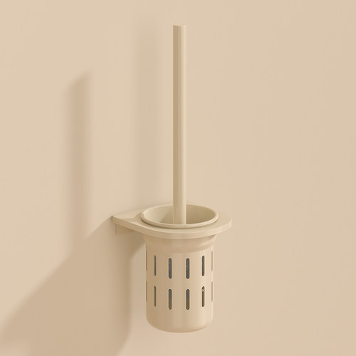 奶油风马桶刷软毛无死角免打孔