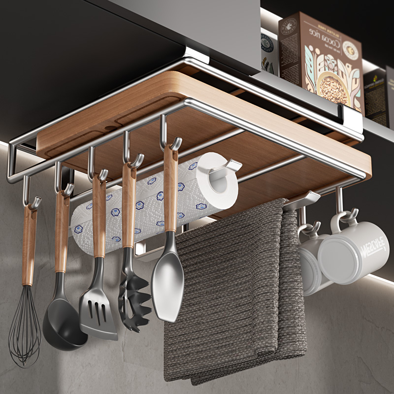 304不锈钢橱柜吊柜下悬挂菜板架