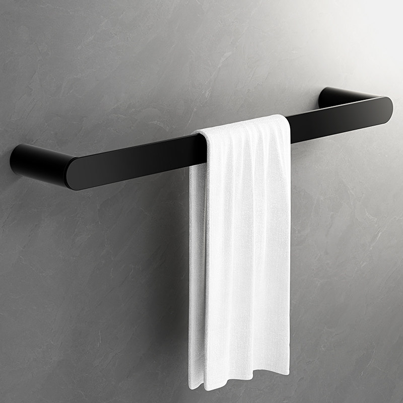 毛巾架304不锈钢免打孔卫生间毛巾挂杆单杆浴室浴巾架厕所收纳架