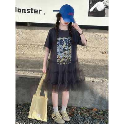 品牌女童绝美连衣裙夏季甜美漂亮裙子小女孩网纱裙超美夏装短袖公