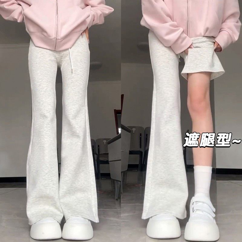 品牌女童喇叭裤夏季2025新款儿童运动裤女孩白色裤子女大童夏装微