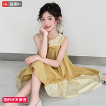 品牌女童独特漂亮连衣裙夏季2025新款10多岁女孩中大童洋气时髦的