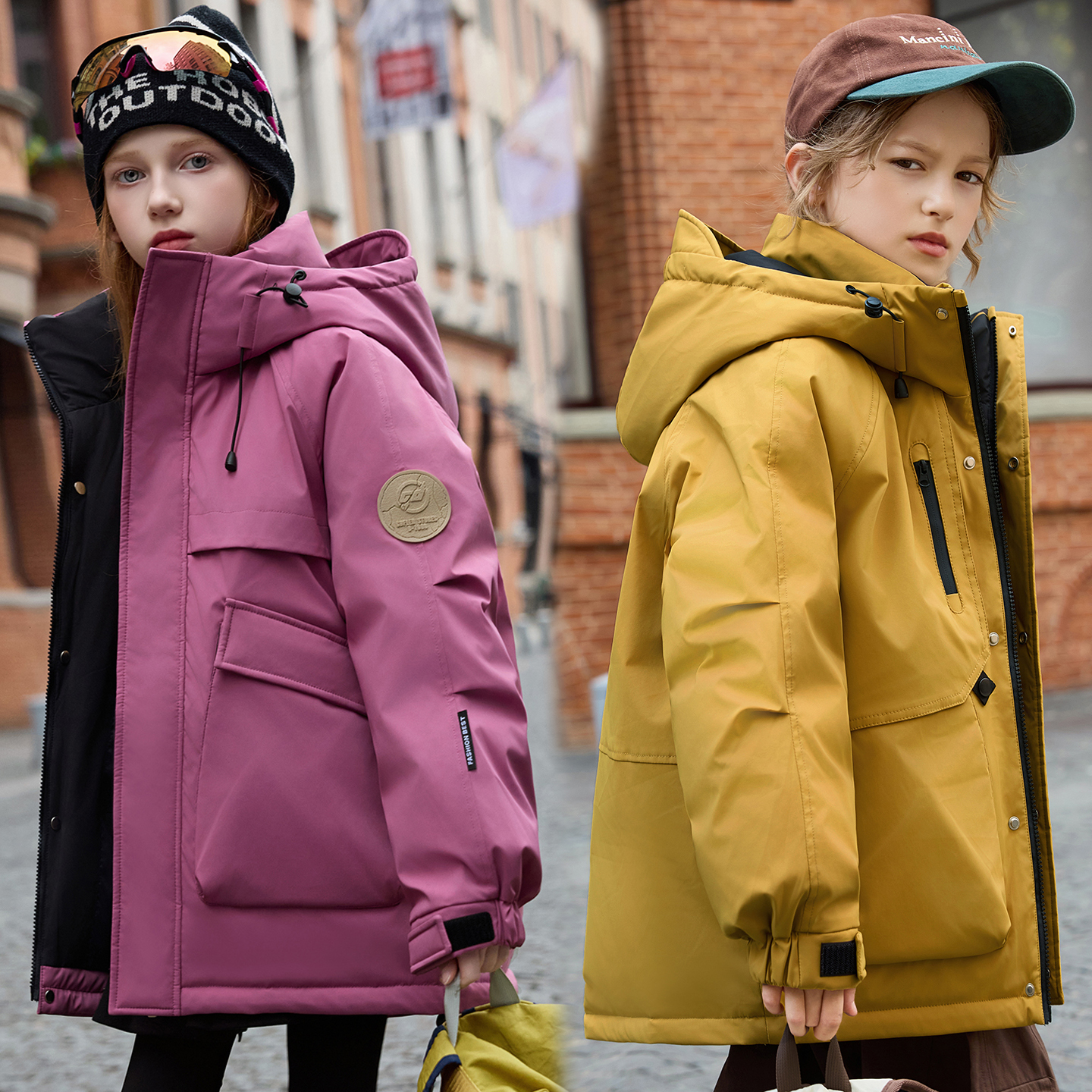 男童女童中长款加厚保暖羽绒服