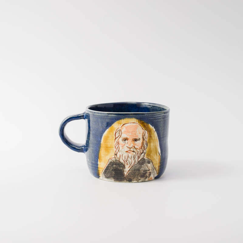 ABFMV复古手绘人物陶瓷马克杯蓝色卡通可爱少女风咖啡杯,餐饮具,马克杯,淘宝优惠券,粉丝福利购,淘宝优惠卷