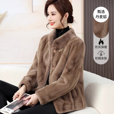 妈妈皮草外套秋冬装小个