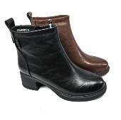 百搭高跟鞋 意尔康女鞋 女靴时尚 新款 粗跟短靴5762AM145933 2025冬季