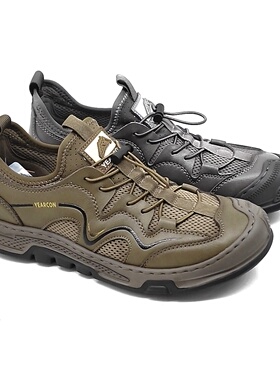 意尔康男鞋2025新款夏休闲鞋软底系带户外登山运动鞋5242AX56798A