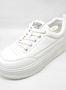 意尔康女鞋2024新款系带小白鞋女厚底休闲鞋时尚板鞋S371ZD47450U