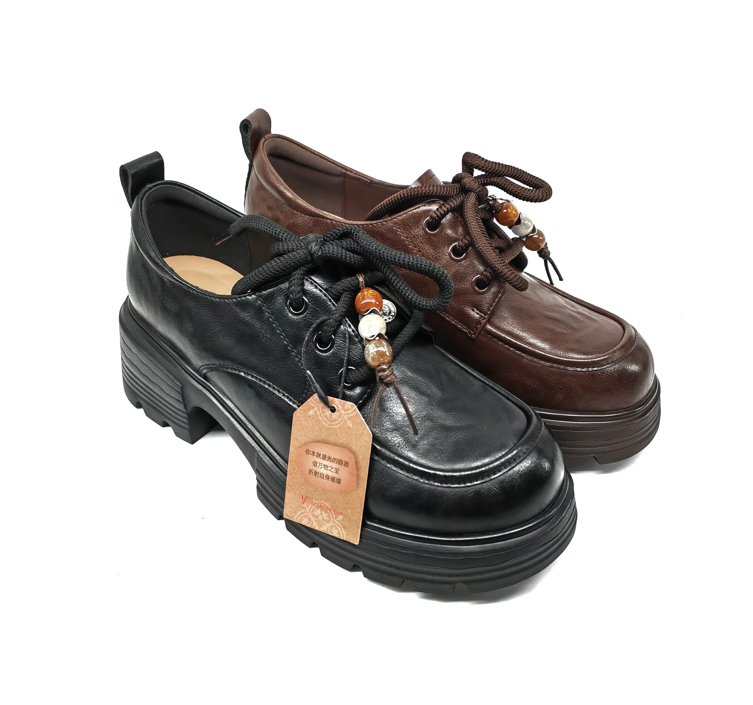 意尔康女鞋2026新款乐福鞋软防滑休闲鞋时尚厚底系带6162AD16792Y,女鞋,深口单鞋,淘宝优惠券,粉丝福利购,淘宝优惠卷