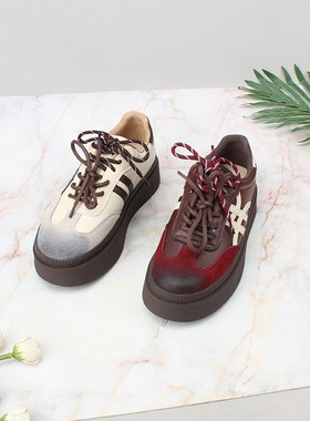 意尔康2025秋季新款女鞋系带休闲鞋厚底舒适运动板鞋5572GD30992Y