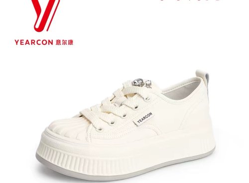 意尔康女鞋2024新款秋季专柜小白鞋女厚底贝壳头休闲鞋板鞋48362Y